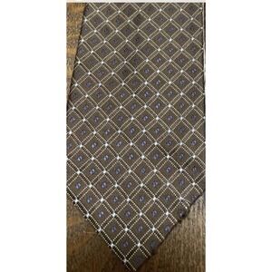 BASS G.H. Bass & Co. Brown and Blue Tie 100% Silk Made In USA